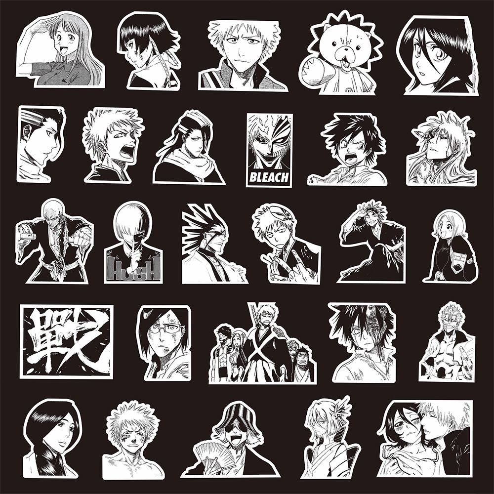 Pegatinas de dibujos animados para niños, calcomanías de grafiti para monopatín, funda de teléfono, portátil, DIY, 10/30/75 piezas, en blanco y negro