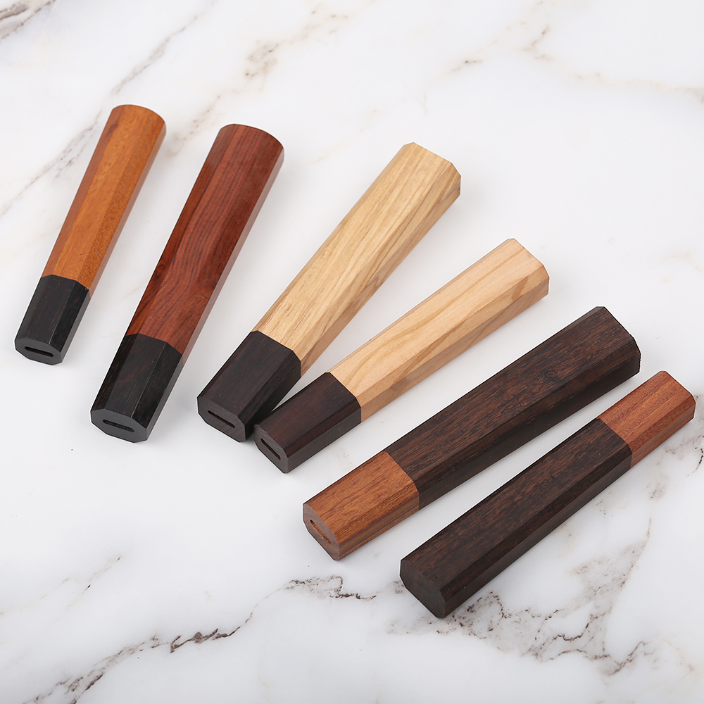 Mango de cuchillo octogonal clásico japonés, 1 unidad, para bricolaje, semiacabado, hecho a mano, Material de cuchillo de acero damasco, mango de cuchillo de cocina