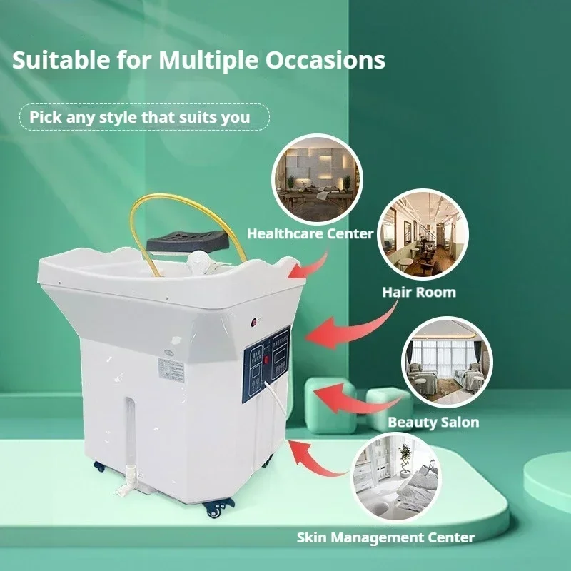Silla de spa ajustable con tanque de agua, fumigación, circulación de flujo, cabezal de resina para lavar el cabello, novedad de 2025