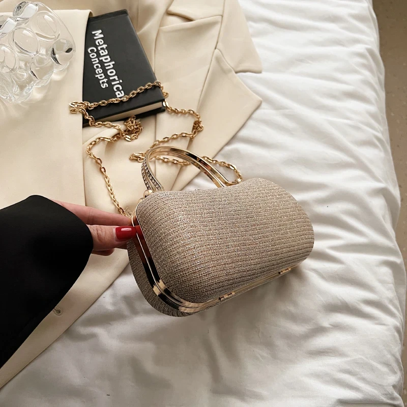 Bolsa de noite com corrente, bolsa de ombro para jantar para mulheres, bolsa crossbody da moda, bolsa vintage nas axilas