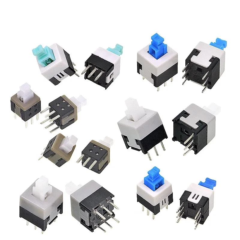 Interruttore Non autobloccante/interruttore autobloccante 5.8x5.8 7x7 8x8 8.5 x8.5mm microinterruttore di alimentazione tattile a pressione interruttore a pulsante a 6 Pin