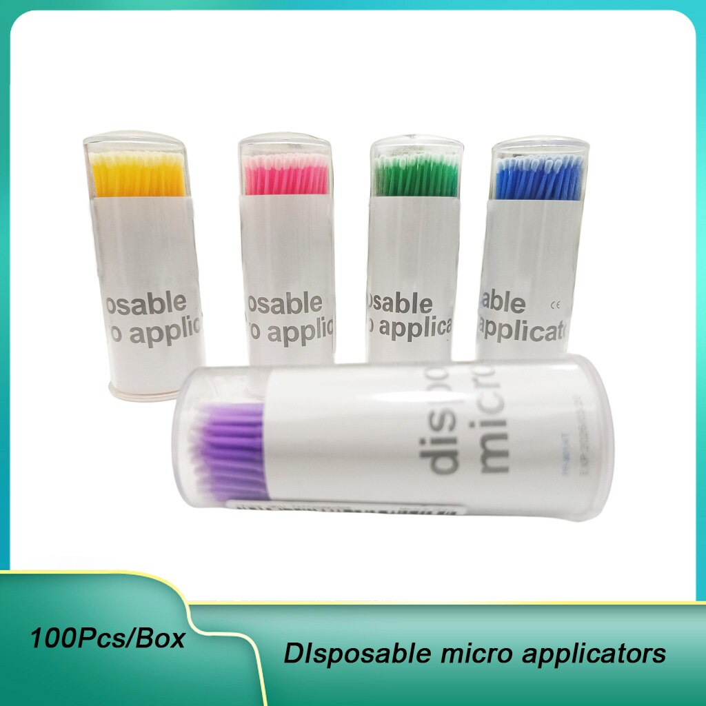 100Pcs/Garrafa Dental Descartável Micro Escovas Aplicadores Micro Escova Odontologia Ferramentas De Extensão