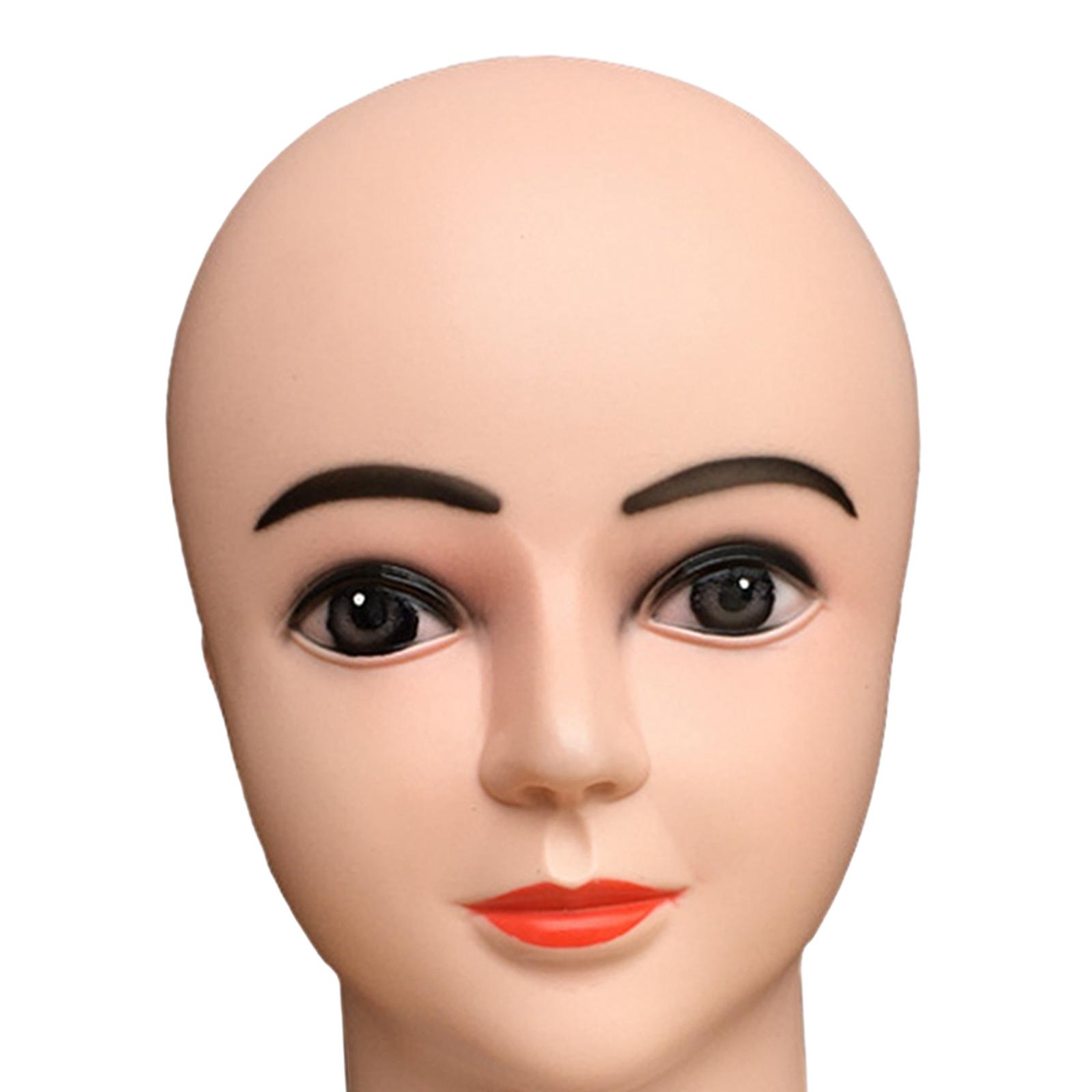 Cabeça de manequim careca feminina cabeça de treinamento suave para chapéus perucas fazendo óculos