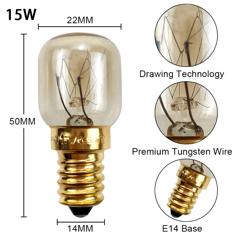 5 stks 220 V E14 300 Graden Hittebestendig Magnetron Lamp Fornuis Verlichting Lamp 15 W 25 W Goud Zilver