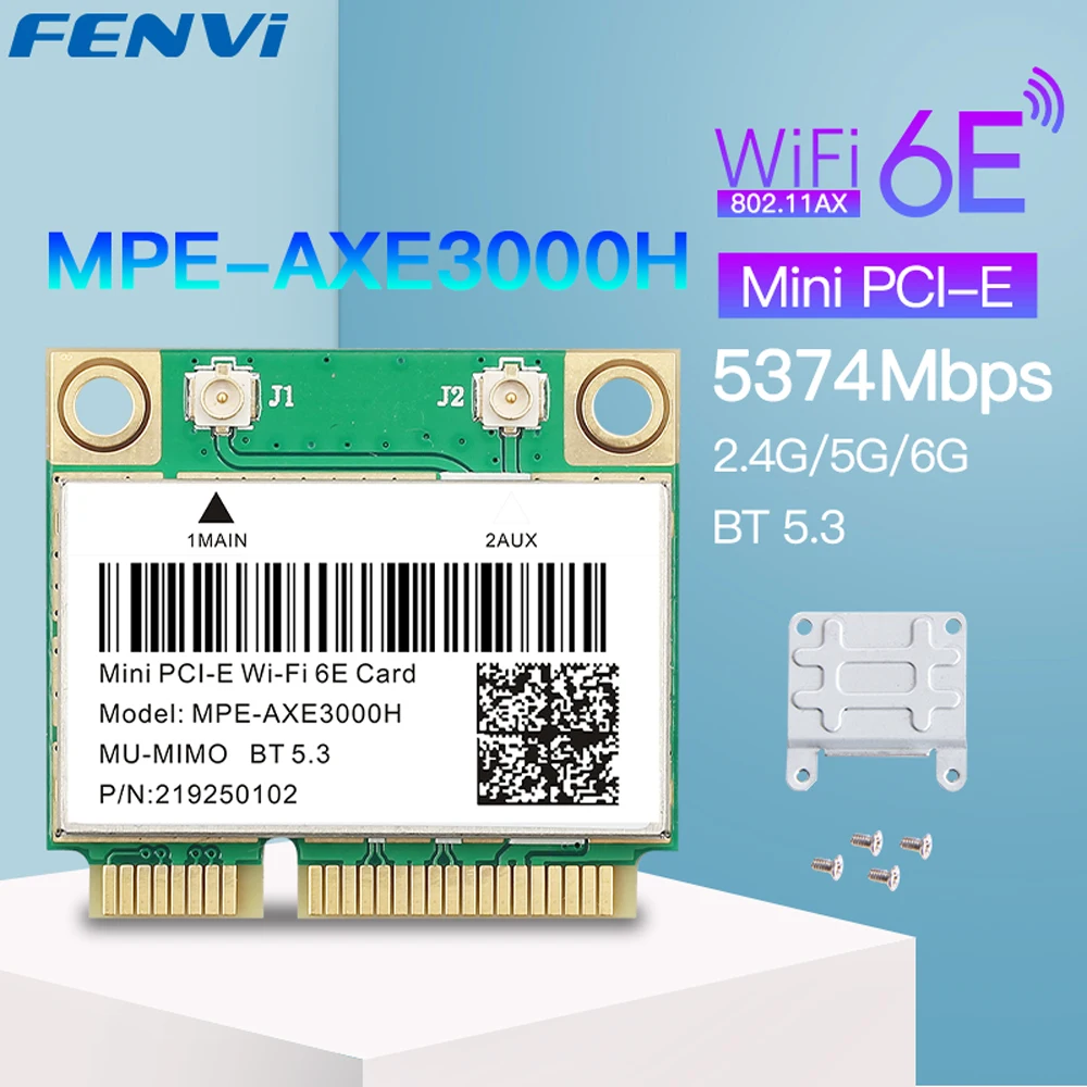 WiFi 6E 5374Mbps Mini PCI-E WiFi Karte AX210 BT 5,3 Tri Band 2,4G/5G/6Ghz 802.11AX Drahtlose Netzwerk Für Desktop/Laptop Win 10/11