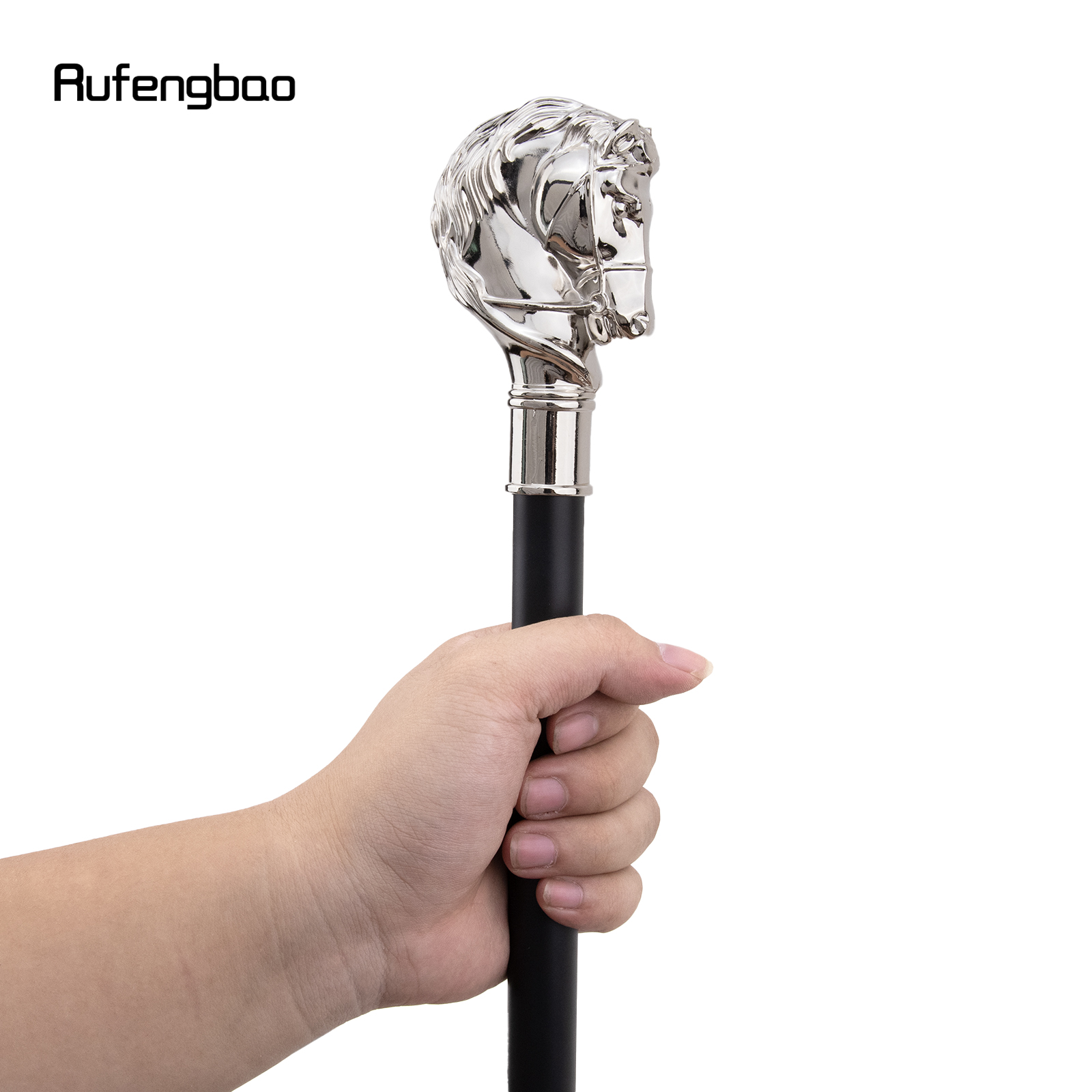 動物の頭,白い馬の頭,動物,ウォーキングスティック,装飾的なファッション,トリミング,ヴィンテージのパーティー,コスプレパーティー,93cm