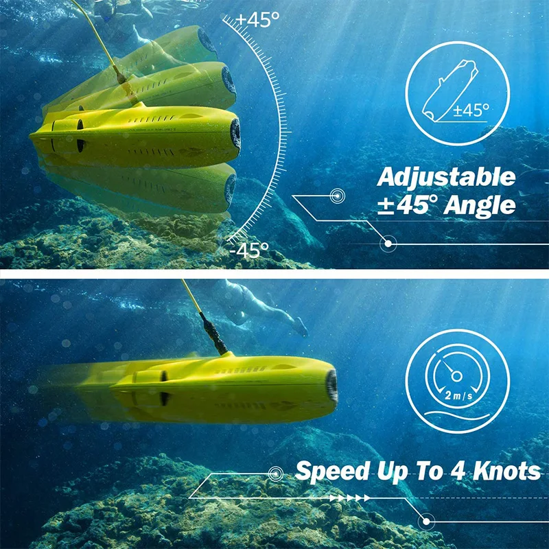 Dron submarino ROV con Control remoto y cámara, Robot de pesca, para exploración submarina, alimentado por batería