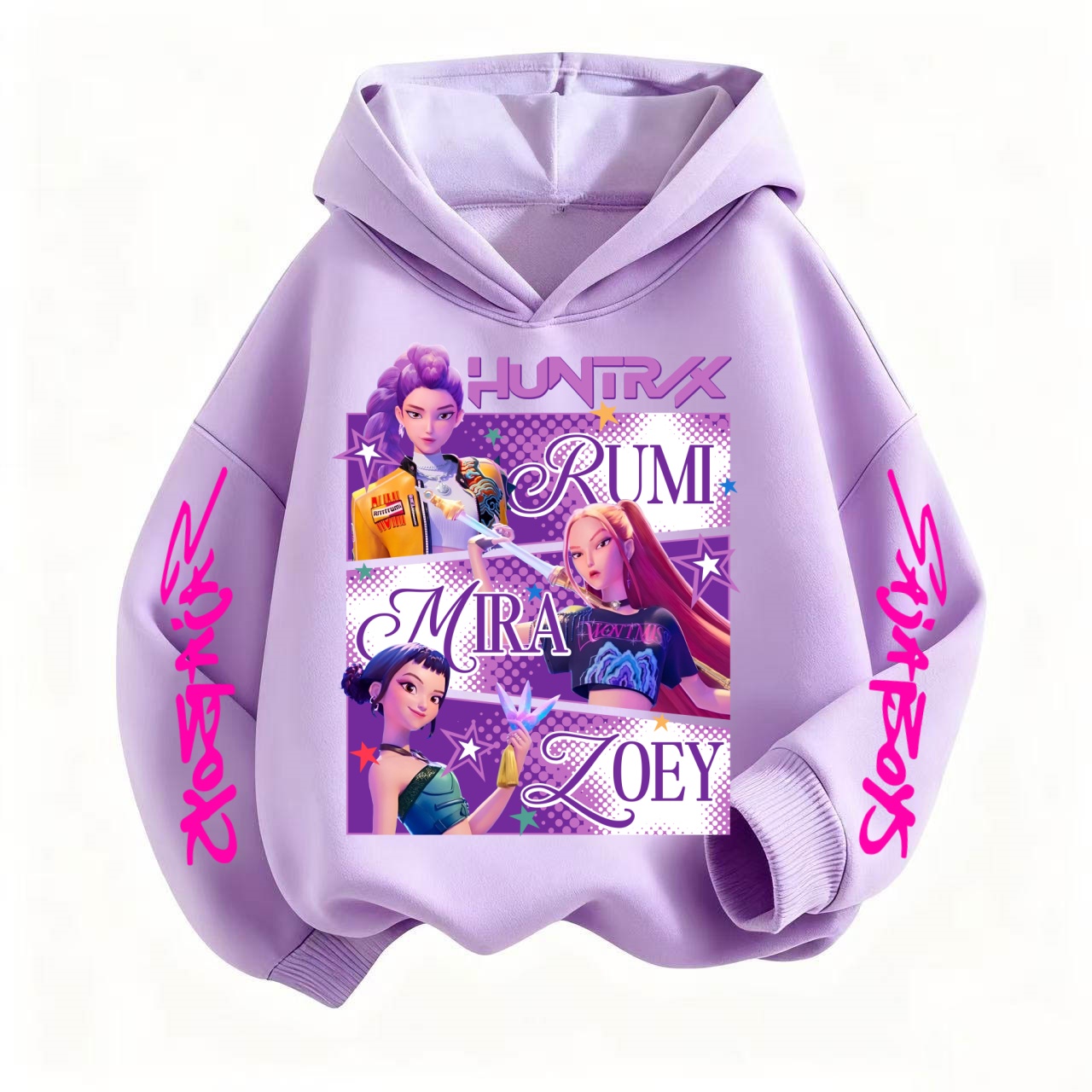 Детская толстовка с капюшоном KPop Demon Hunters Mira из чистого хлопка, одежда для мальчиков и девочек-подростков, модная одежда, весенне-осенняя толстовка