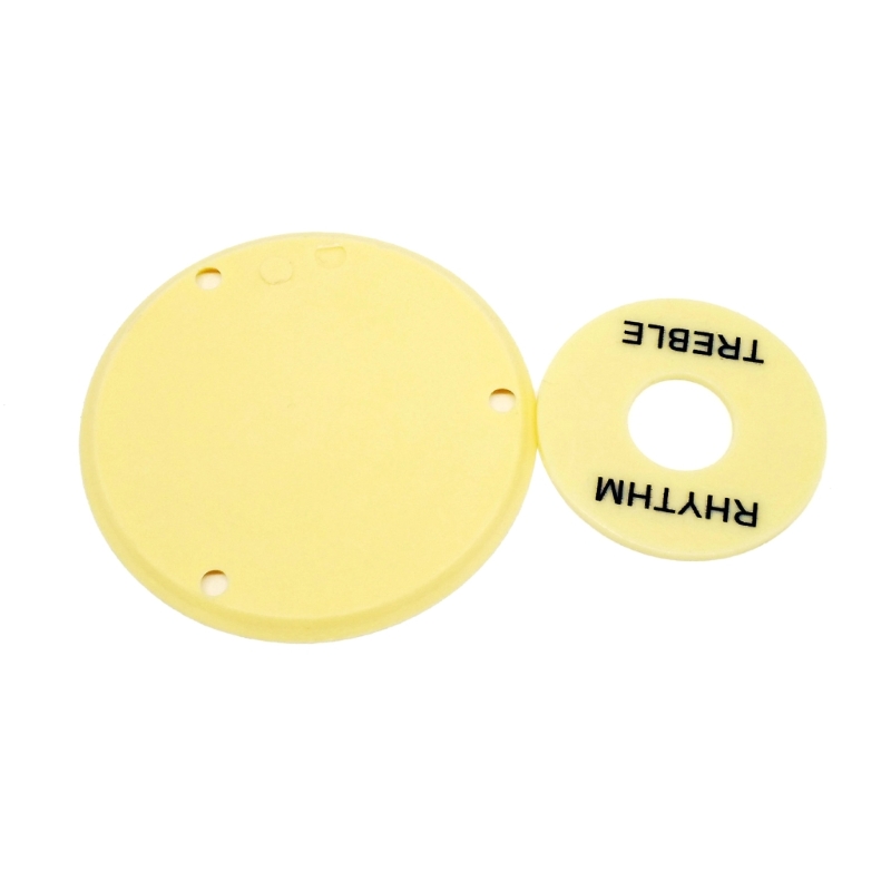 Golpeador LP estándar/placa trasera de Control/Tornillo de montaje de cubierta de cavidad de interruptor para guitarra Les Paul Styles, 1 capa, negro/amarillo