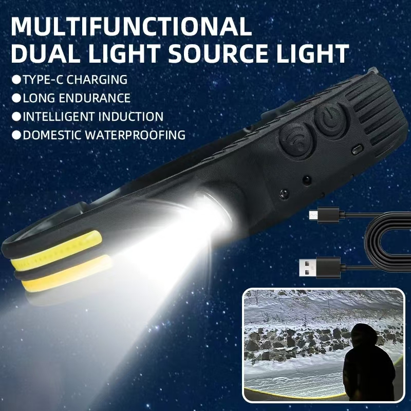 ไฟฉาย USB ยุทธวิธีการป้องกันตัวเองส่วนบุคคลไฟหน้าไฟฉาย LED แบบชาร์จไฟได้ Self-Defense อุปกรณ์ High Power Denfense EDC
