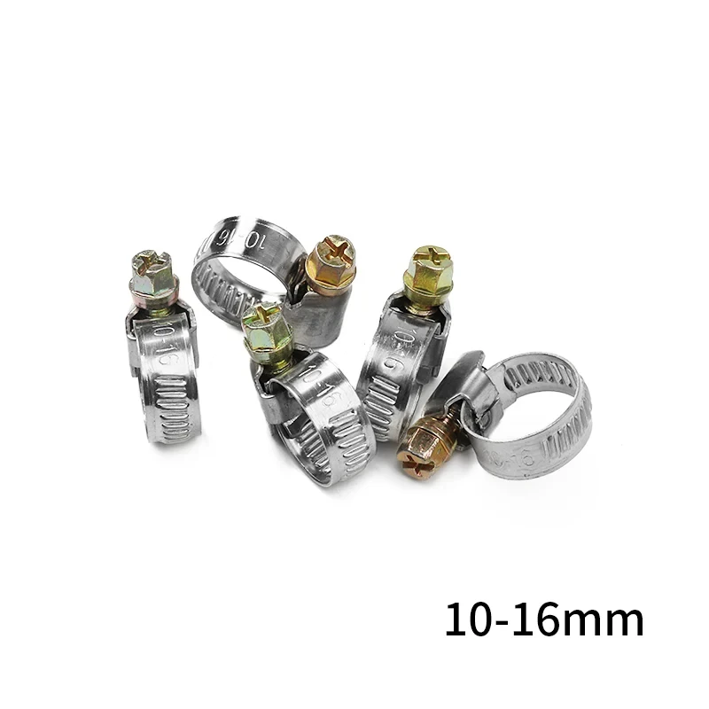 5/10 szt. Zaciski rurowe ze stali nierdzewnej, zaciski do węży paliwowych samochodowych, zaciski do węży z napędem ślimakowym, trwałe, antyoksydacyjne