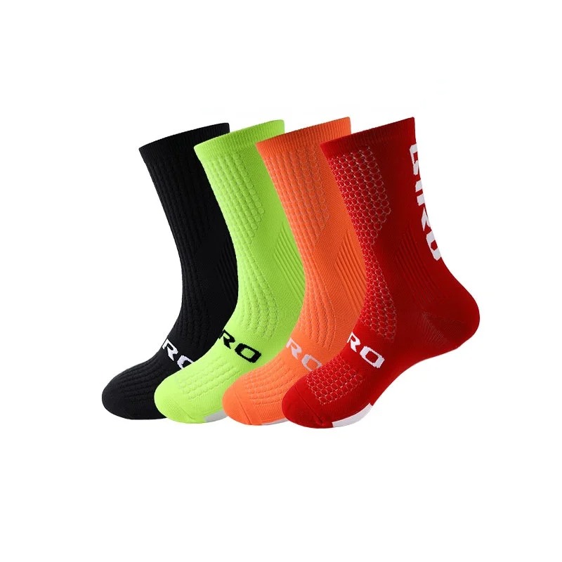 Calcetines de ciclismo para hombre, 4 par/set, calcetines de ciclismo para mujer, calcetines deportivos absorbentes del sudor, transpirables, calcetines de compresión para fútbol, venta al por mayor