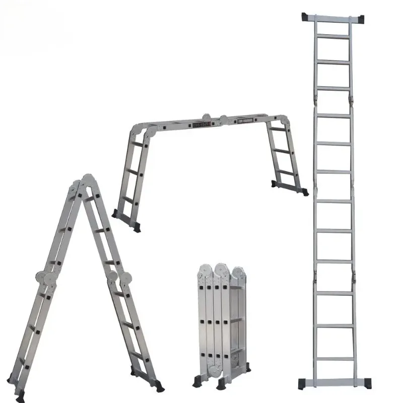 Scala combinata multiuso in alluminio, gradini pieghevoli per esterni e struttura industriale Certificato EN131