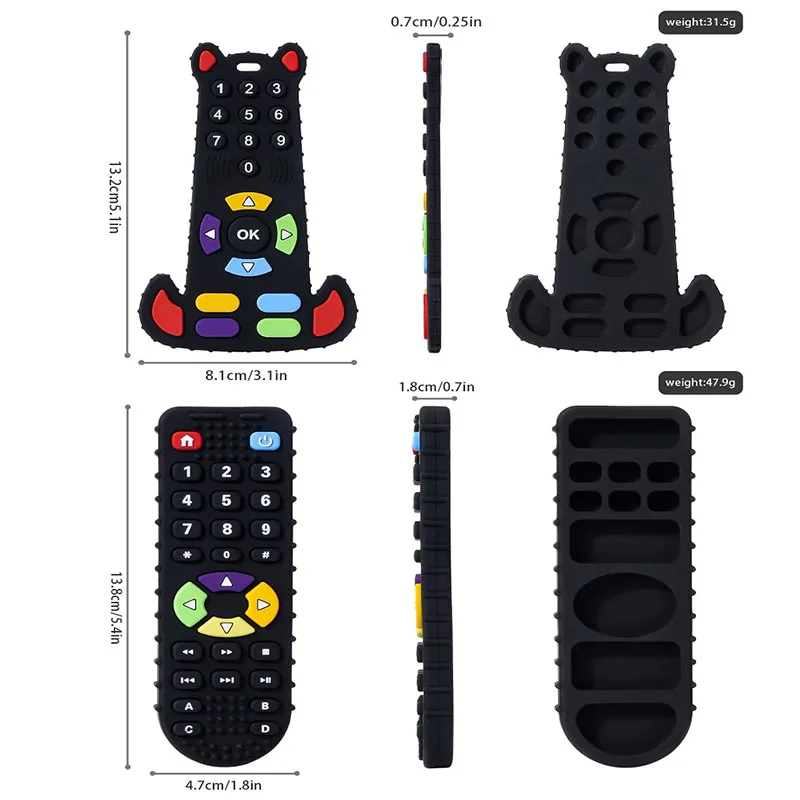 เด็กTeethingของเล่นซิลิโคนเกรดอาหารTeetherสําหรับทารก 0 3 6 12 เดือนTV Remote Shapeเด็กวัยหัดเดินChew Teethingบรรเทาของเล่นเด็ก