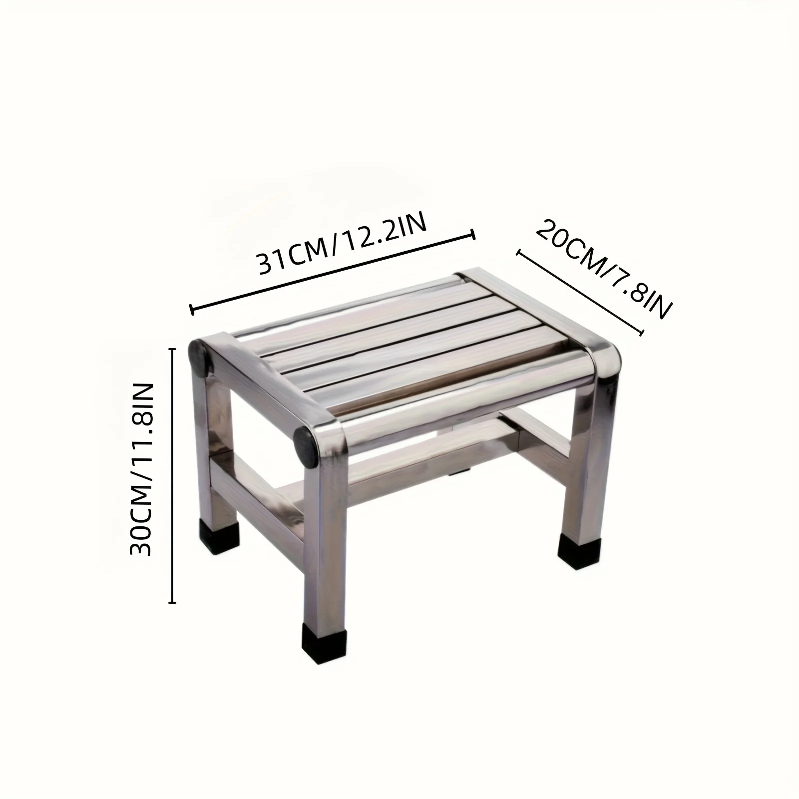 Taburete multifuncional de acero inoxidable: taburete duradero, grueso y resistente, ideal para sala de estar, baño, cocina, pasillos