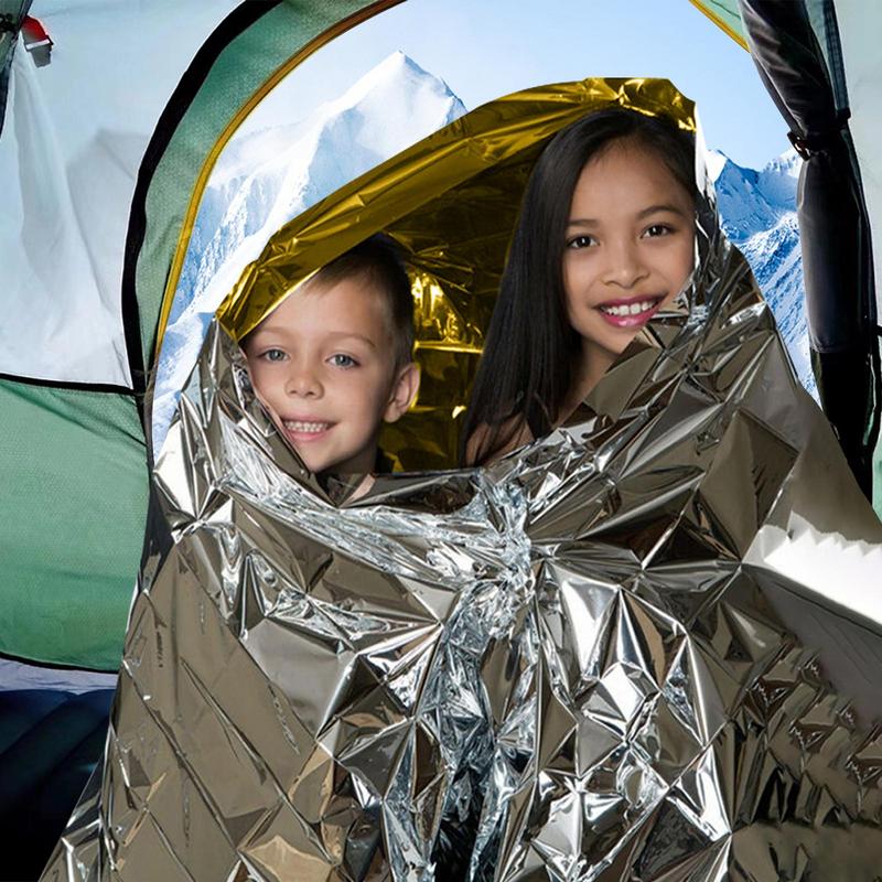 Cobertor de emergências tapetes impermeáveis para sobrevivência cobertores térmicos para sobrevivência e proteção ideais para caminhadas ao ar livre acampamento