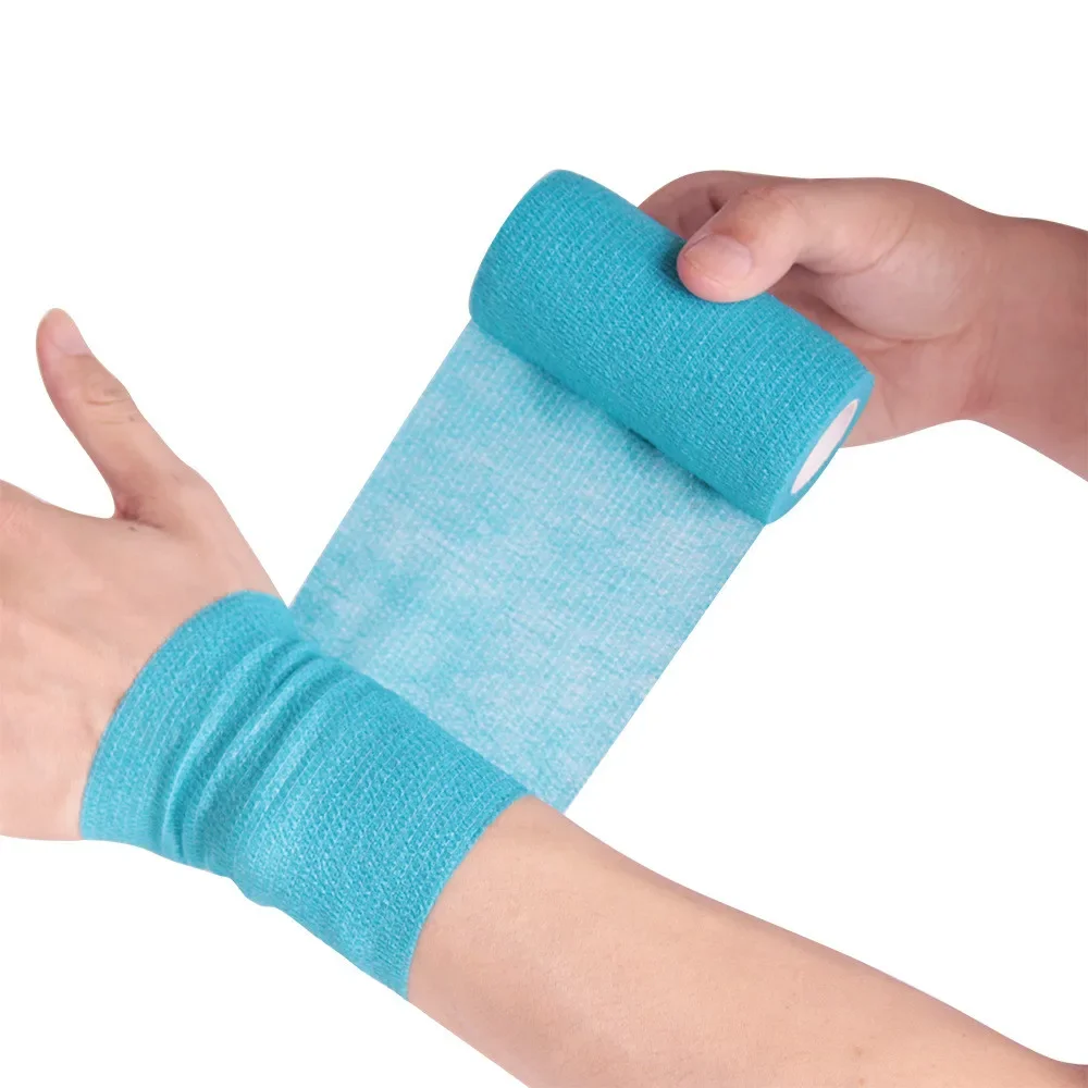 Vendaje de gasa médica transpirable de algodón para deportes al aire libre vendajes elásticos autoadhesivos fijación muñeca codo rodilla vendaje de tobillo