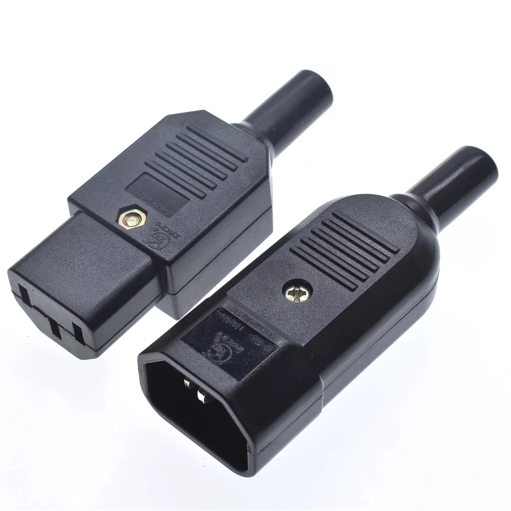 16A 250V IEC ตรงปลั๊ก C13 C14 หญิงชายปลั๊กที่แนะนํา Power Connector 3 ขา AC ซ็อกเก็ตปลั๊กอุตสาหกรรม BK