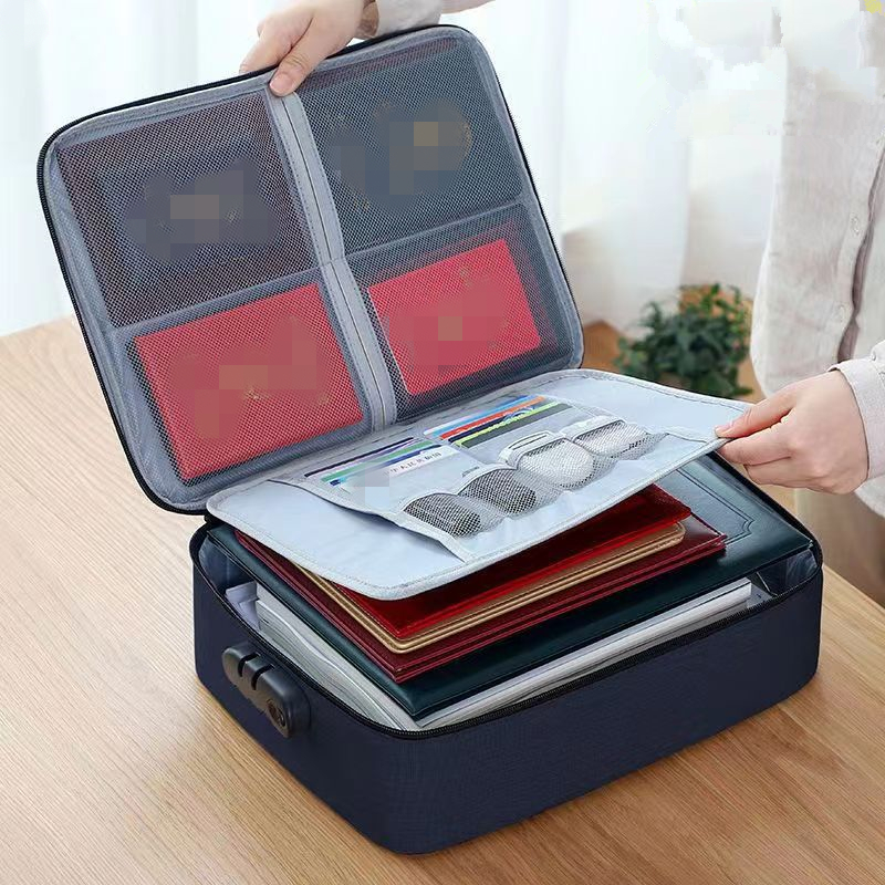 With password lock business trip card passport organizer travel accessory Multifunctional briefcase office document storage bag
