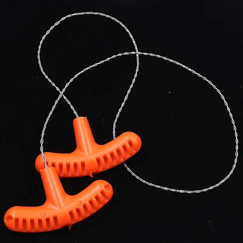 High-quality Multi-purpose Mini Pocket Wire Saw Stainless Steel Wire Saw Orange Outdoor Camping Emergency Survival Gear Tools