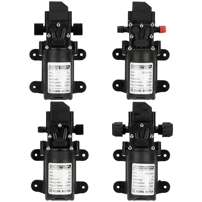 1 stücke Automatische Strömungsschalter 6L/Min DC12V 70 W 130PSI AUTO Membran Wasserpumpe Kleine Sichere Hochdruck selbstansaugende Pumpen