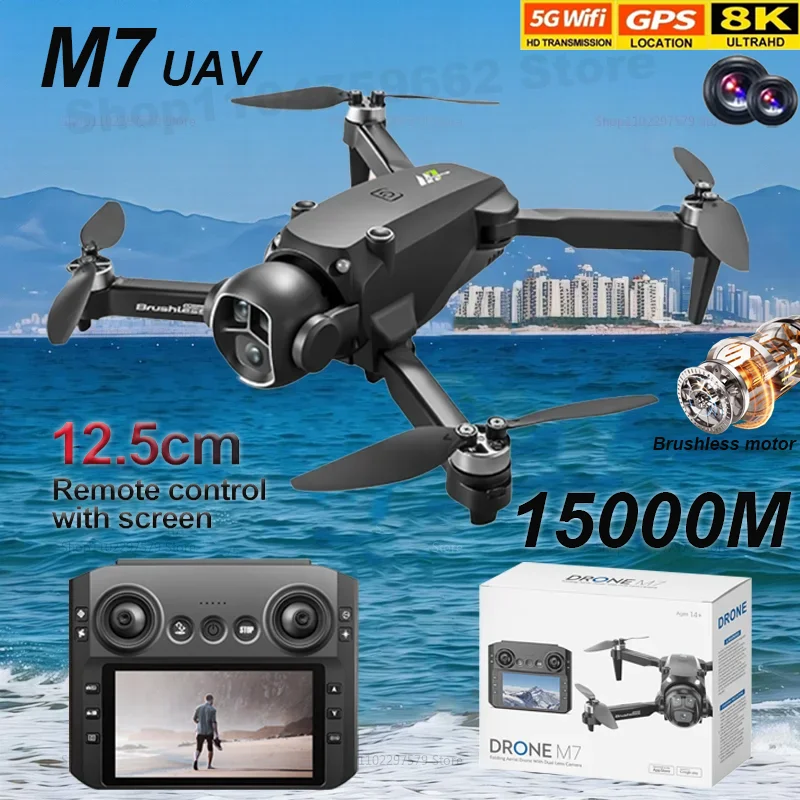 Mini Drone M7 Câmera 8k 360 ° Truque esc fluxo óptico posicionamento wifi fotografia aérea aeronaves de controle remoto drone brinquedo presentes
