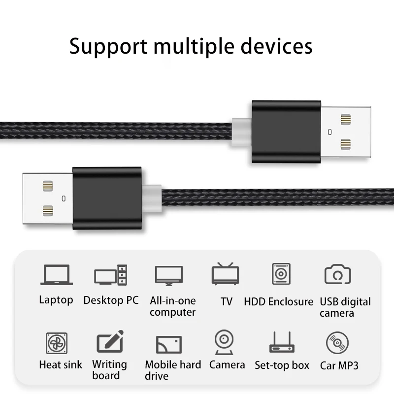 Cable de extensión USB a USB tipo A macho a macho extensor USB para radiador disco duro Webcom cámara ordenador Cable USB Extens