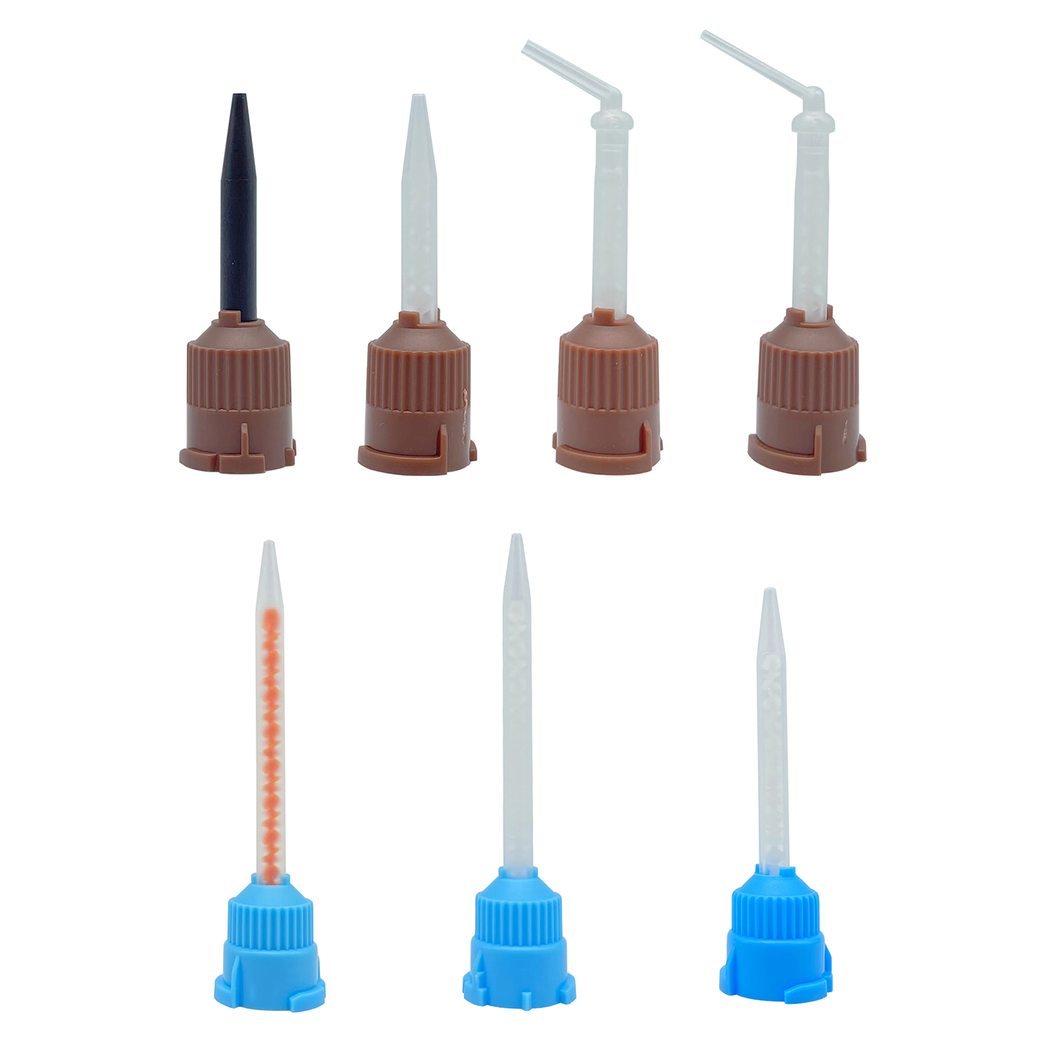 50 ชิ้น/ล็อตทันตกรรมผสมเคล็ดลับ Impression วัสดุ Lab ฟันปลอมห้องปฏิบัติการสีหลอดยางซิลิโคนทิ้ง