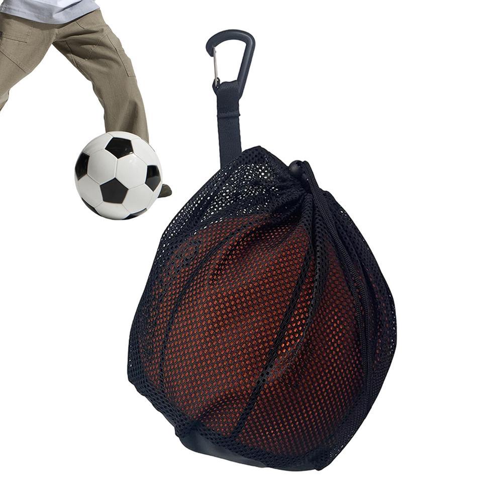 Bolsa de pelota individual, bolsa de malla para transporte, voleibol individual, baloncesto, fútbol, voleibol, bolso de malla, bolsa de pelota con Clip