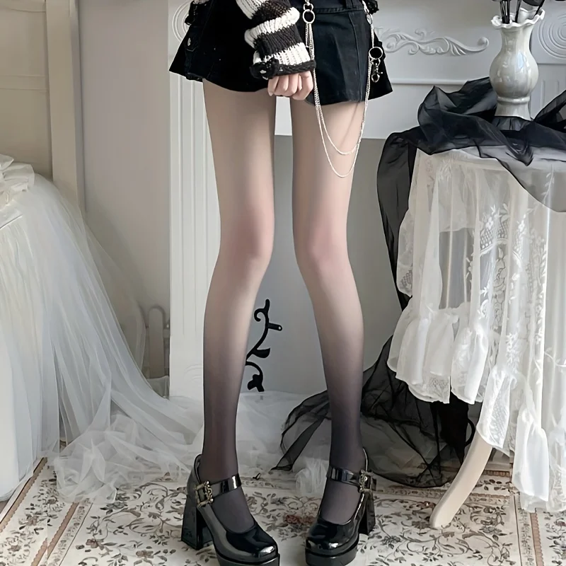 ถุงน่องตาข่าย Ombre, ถุงน่องเอวสูงกระชับสัดส่วนถุงน่องสตรีและถุงเท้ายาวไล่ระดับสีเซ็กซี่และมีสไตล์