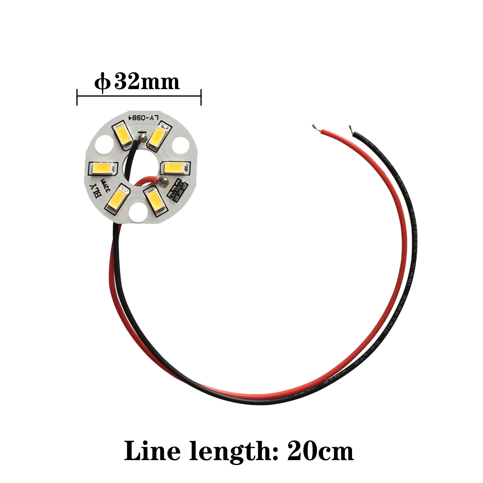 ลูกปัดชิป LED 5ชิ้น3W อุปกรณ์ติดตั้งพื้นผิวหลอดไฟพร้อมสายเคเบิล20ซม. สีขาวสีเขียวสีน้ำเงินสีเหลืองสีม่วงสีแดง