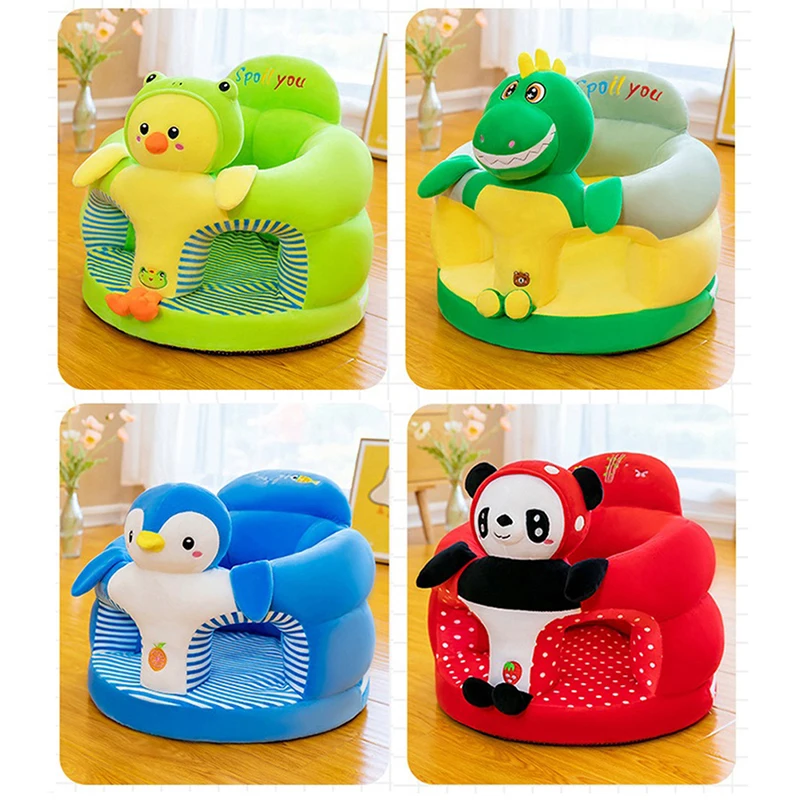 Funda de sofá para asiento de aprendizaje de bebé, funda de dibujos animados, soporte de felpa para silla, juguetes (funda para silla para sentarse solo, sin esponja de relleno), 1 ud.