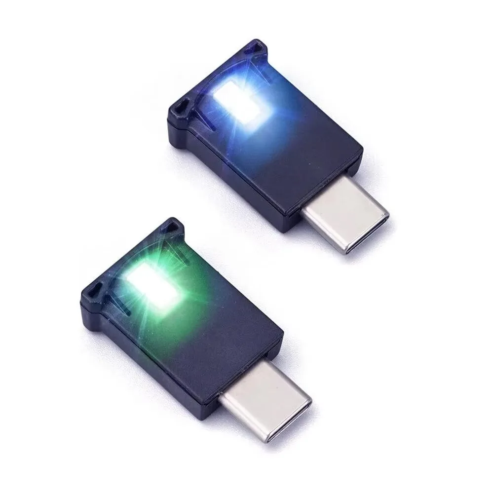 Type-C ปรับอัตโนมัติบรรยากาศภายในโคมไฟภายในรถ LED Ambient Light 8 สี RGB แบบไดนามิก Gradient ความสว่างสูง