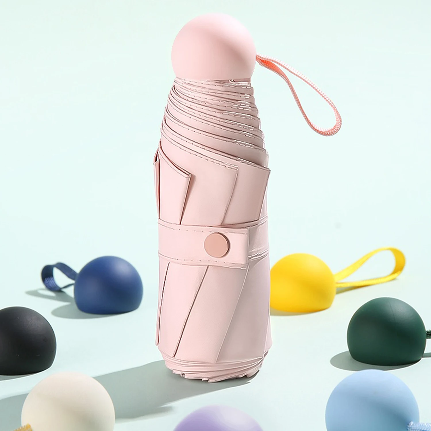 Mini Foldable umbrella UV protection Mini Sun Umbrella dual use portable box to store sunshade umbrella Mini umbrella 01