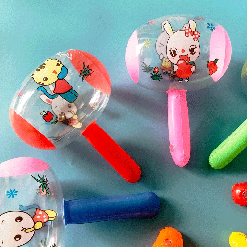 1 ชิ้นเด็ก Inflatable Hammer ของเล่นเสียง Bell สําหรับเด็กการ์ตูนสัตว์จับค้อนของเล่นตลก Rattles สําหรับของขวัญเด็ก