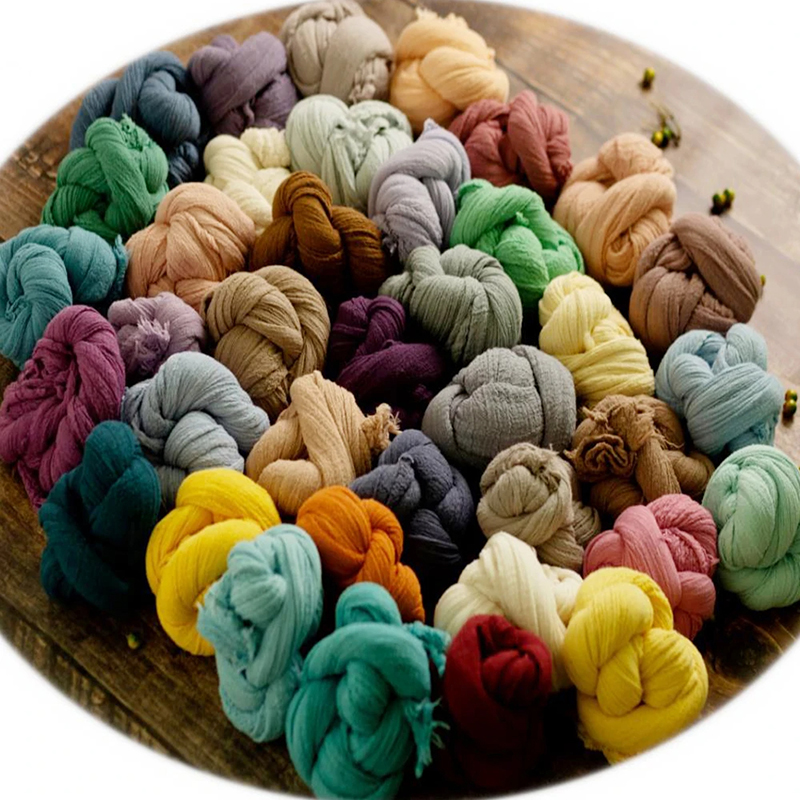 สีสัน Seersucker Wrap ทารกแรกเกิดผ้าฝ้ายผ้าห่มเด็ก Swaddle นุ่มการถ่ายภาพทารก Props สตูดิโอตะกร้า Photo Props
