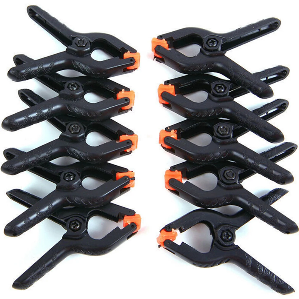 Abrazaderas de resorte de 2 pulgadas para carpintería, herramientas de carpintería DIY, abrazaderas de nailon de plástico para carpintería, Clip de resorte, Fondo de estudio fotográfico, 10 piezas