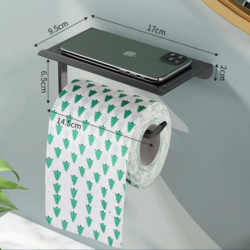 อลูมิเนียมผู้ถือกระดาษชําระห้องน้ํา Wall Mount WC กระดาษโทรศัพท์ผู้ถือชั้นวางผ้าเช็ดตัวม้วนชั้นวางอุปกรณ์เสริม