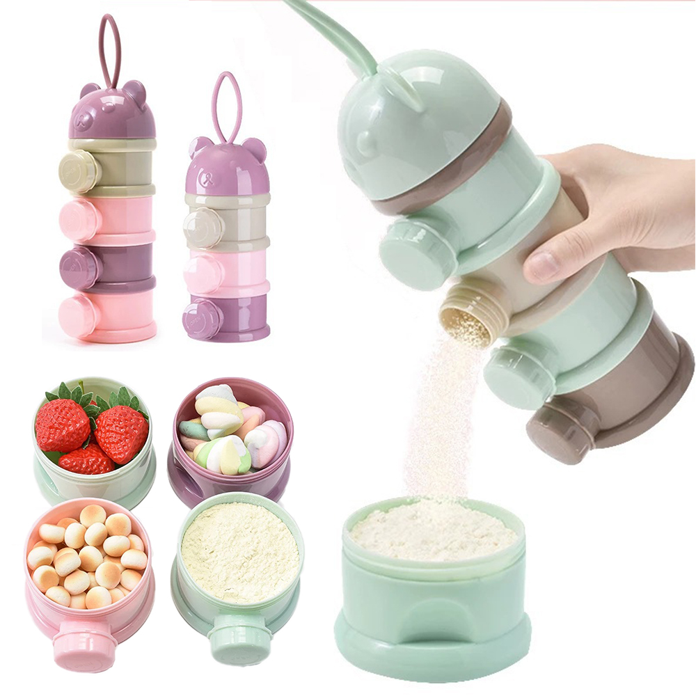 3/4 camada grande capacidade caixa de leite em pó do bebê portátil toddle alimentos caixa de armazenamento individual multi aberto lanche recipiente seale tanque