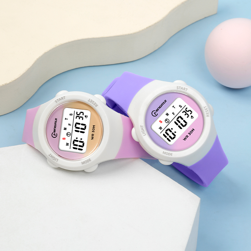 Crianças esporte relógios alarme cronômetro crianças relógio digital para meninos meninas 30m à prova dwaterproof água rosa estudante relógio de pulso eletrônico