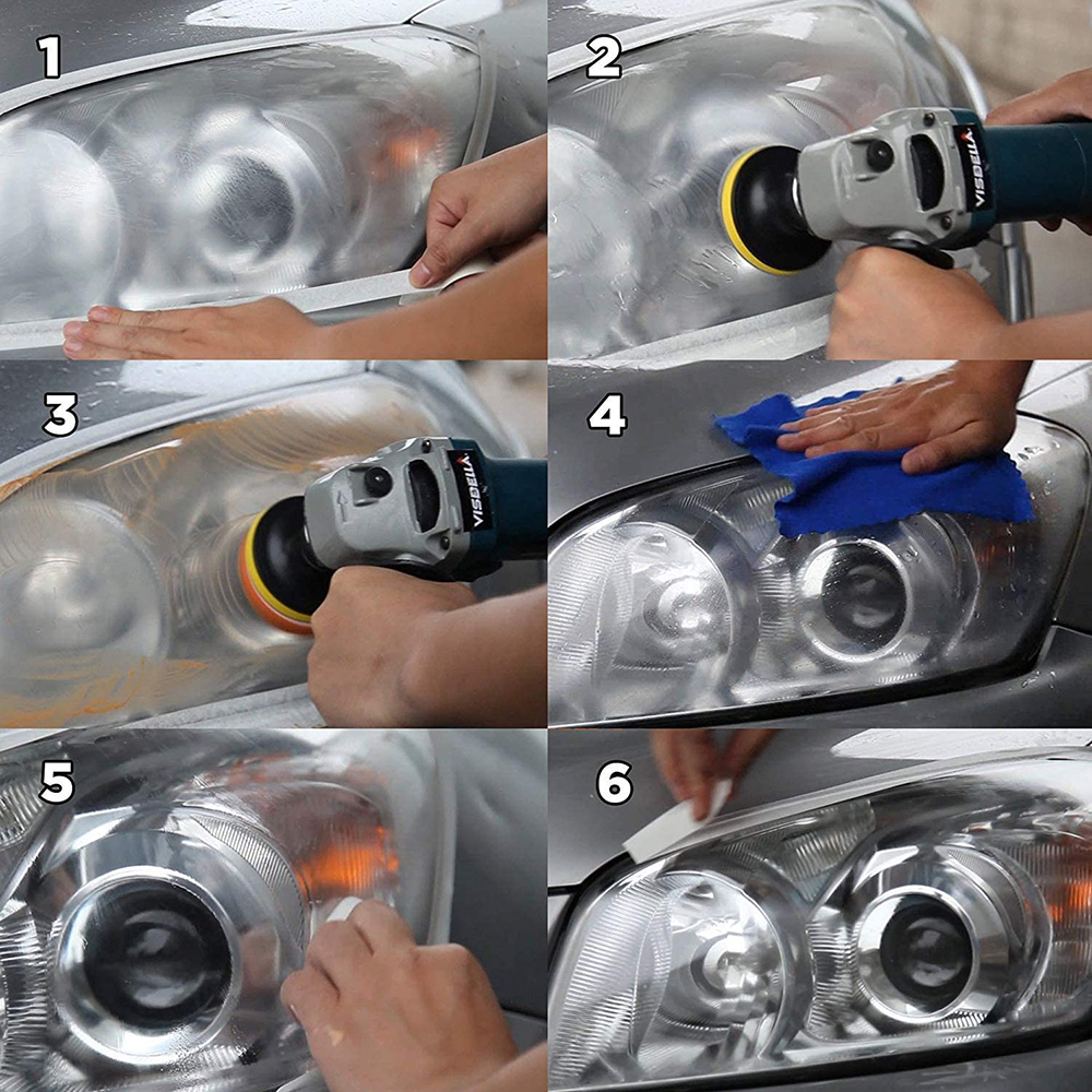 Đèn Pha Ô Tô Phục Hồi Đánh Bóng Bộ Dụng Cụ Hóa Học Sáng Đèn Pha Sửa Chữa Đèn Ống Kính Máy Đánh Bóng Làm Sạch Dán Tân Trang Lại Công Cụ