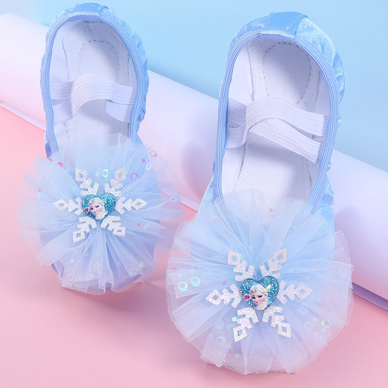 Sapatos de dança para crianças Mulheres Sola Macia Azul Rosa Sapato de Dança para Meninas Princesa Bebê Infantil Princesa Bailarina Shoes