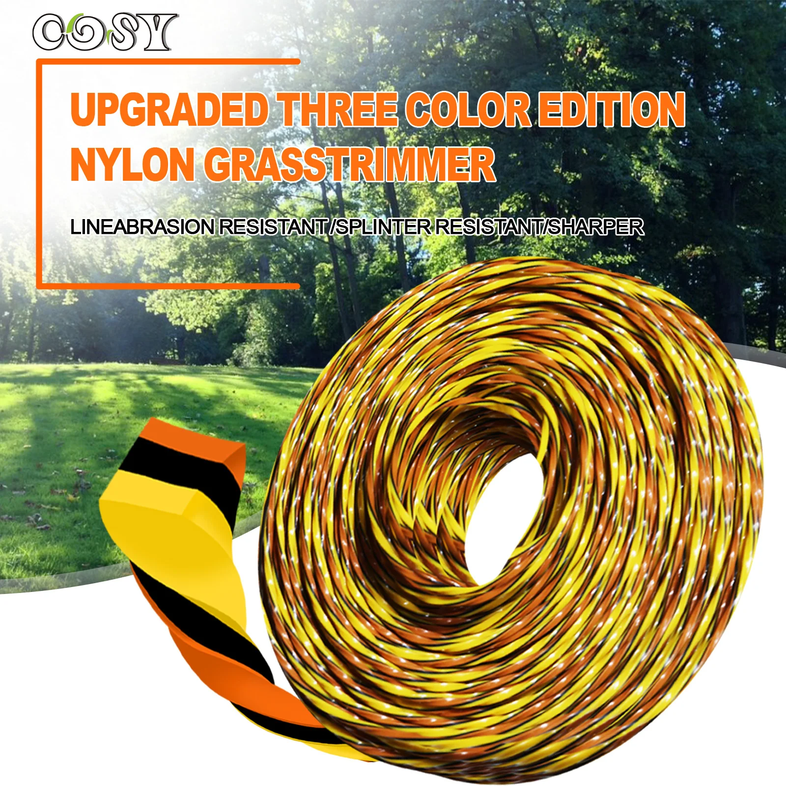 15m*2.7/3/4mm Grass Trimmer Line Nylon Wire Spiral For Grass Garden Weeding MachineCutting Rope Irrigation Machine Brushcutter