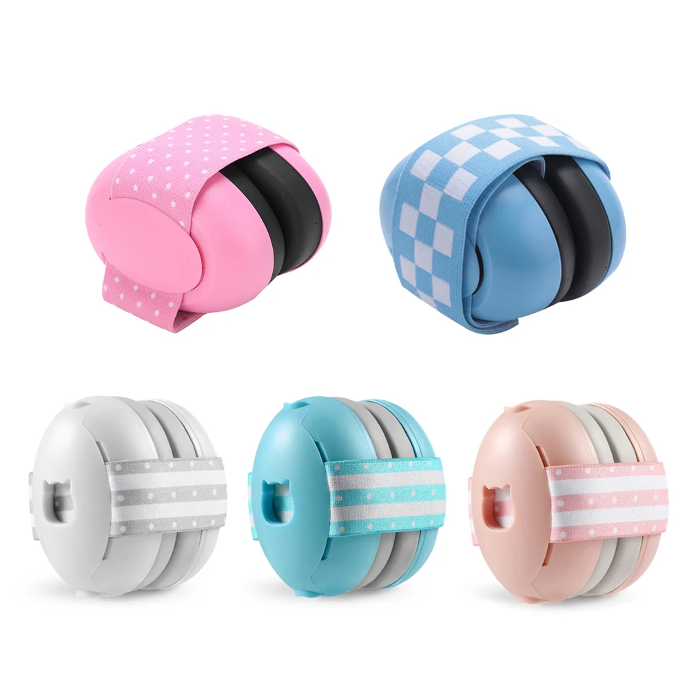 Cuffie antirumore per neonati con cancellazione del rumore, design morbido e imbottito, cuffie con protezione per le orecchie del bambino con fascia elastica
