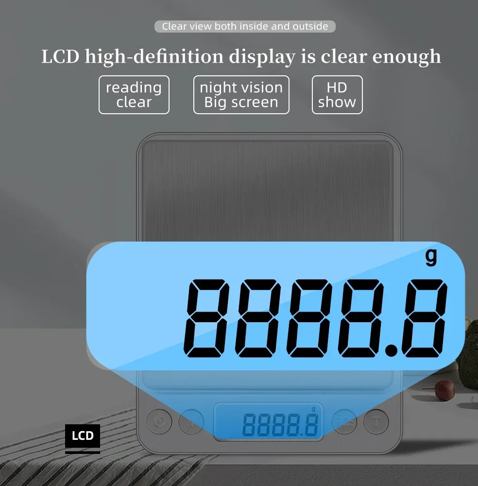 Bilancia digitale per gioielli di precisione con mini bilancia elettronica tascabile portatile LCD retroilluminato per pesatura di caffè/tè/medicina/oro