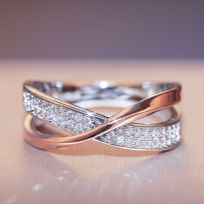 きらめくジルコンの婚約指輪 - 14K ゴールドメッキ、結婚式、パーティー、普段着に最適