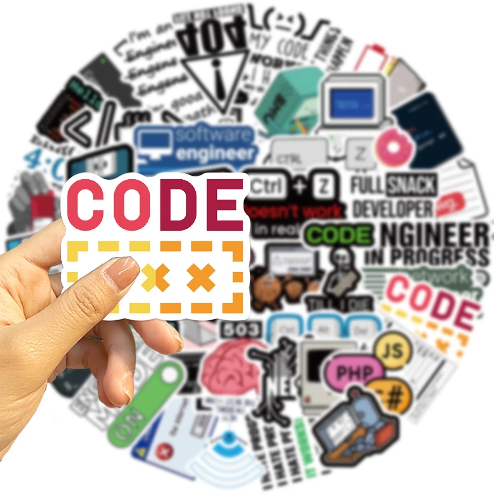 10/30/50pcs Programming Stickers Internet Js Funny Decals DIY Notebook Laptop Suitcase Phone Car Waterproof Sticker For Kids Toy
