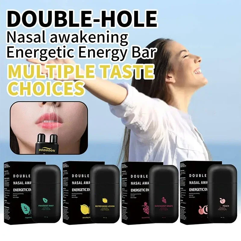 Boomoon Vitality Menthol Energy Stick Inhalation Dual-hole Refreshing Driving Fatigue Sleepy Nasal Refreshing Stick New