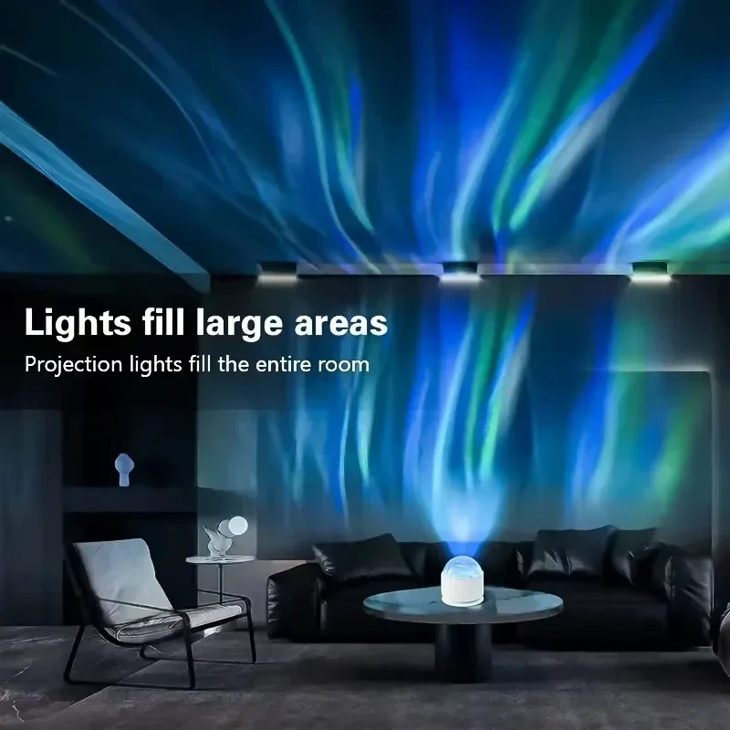 USB Powered Ocean Wave Projector Night Light 16 Colors Aura Aurora Glowing Lamp Home Bar Restaurant Underwater Light Decoration