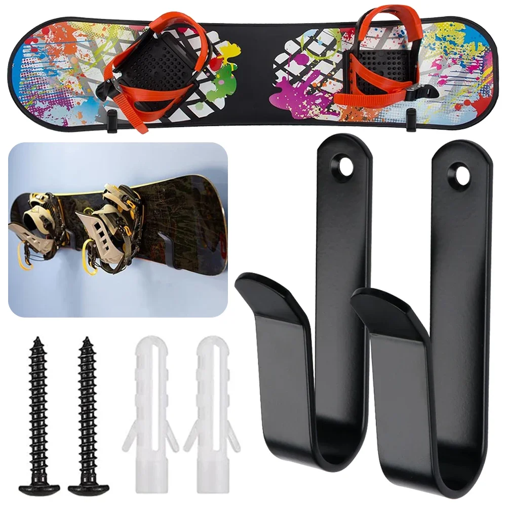 Clips muraux horizontaux pour Snowboard, 2 pièces, Clips muraux pour Snowboard, cintre mural pour planche de Ski Longboard